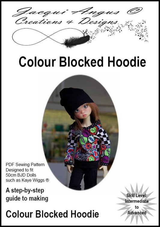 Colour Blocked Hoodie Pattern for MSD Ball Jointed Dolls