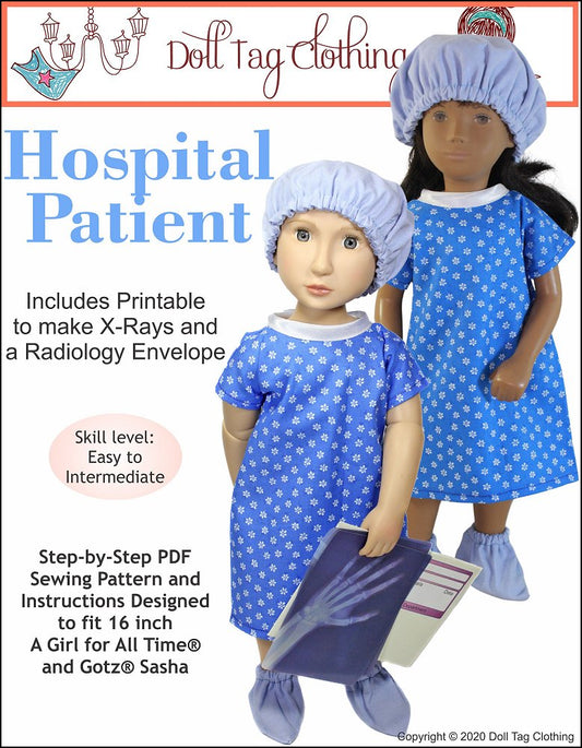 Hospital Patient Doll Clothes Pattern for 16" A Girl For All Time® Dolls