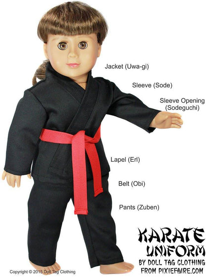 Karate Uniform 18" Doll Clothes