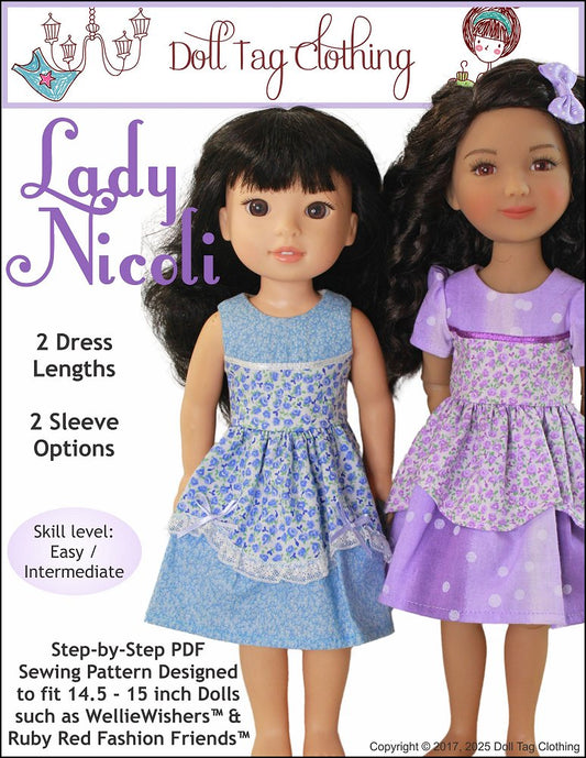 Lady Nicoli 14.5-15" Doll Clothes Pattern