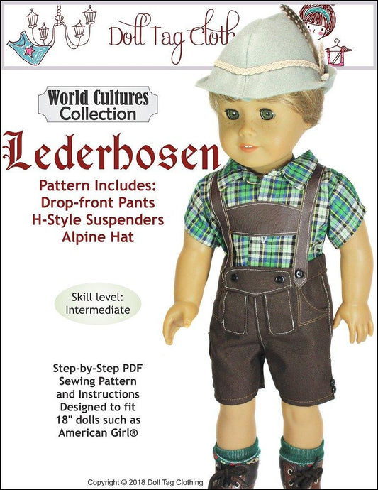 Lederhosen 18" Doll Clothes Pattern