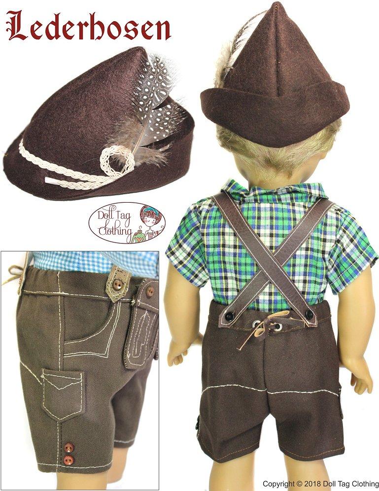 Lederhosen 18" Doll Clothes Pattern