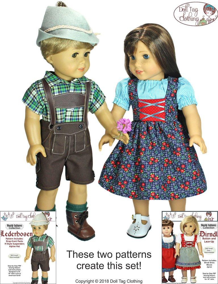 Lederhosen 18" Doll Clothes Pattern