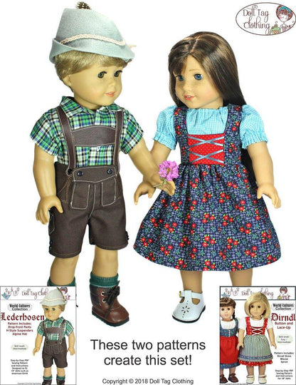 Lederhosen 18" Doll Clothes Pattern