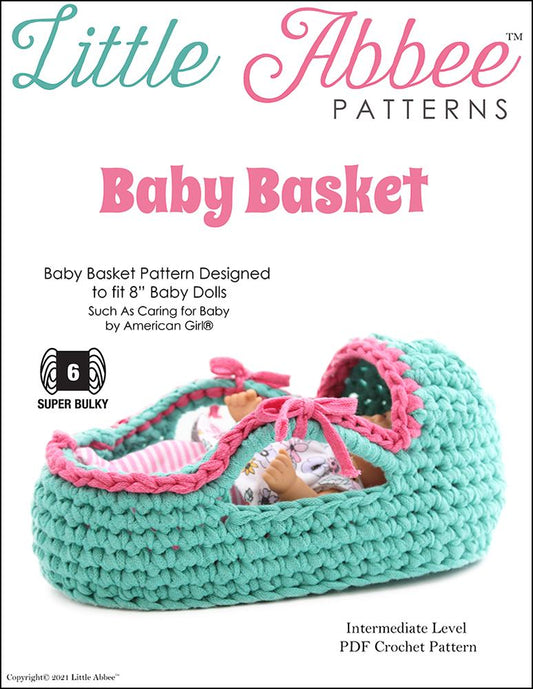 Baby Basket Crochet Pattern for 8" Baby Dolls