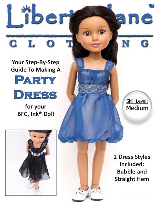 Aspen Party Dress Pattern for BFC, Ink. Dolls