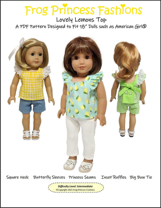 Lovely Lemons Top 18" Doll Clothes Pattern