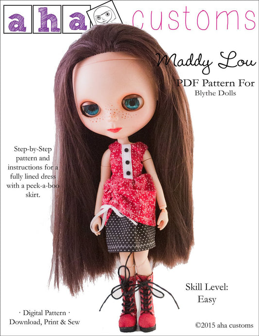 Maddy Lou Dress Pattern for Blythe Dolls