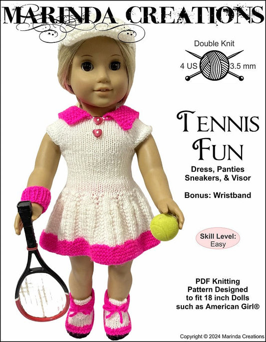 Tennis Fun 18" Doll Knitting Pattern