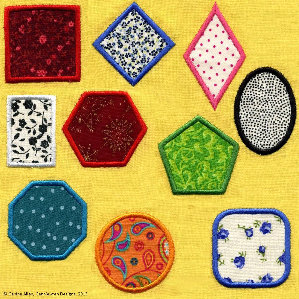 Mini Applique Basic Shapes Set 1 Machine Embroidery Design