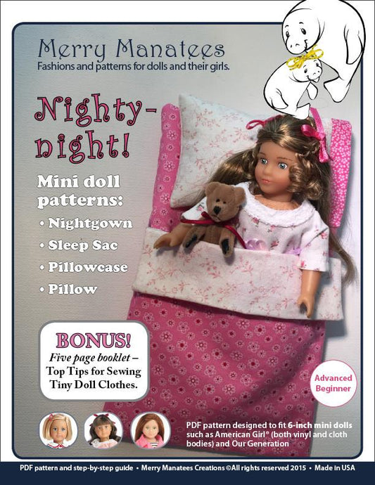 Nighty-night! Pattern for Mini Dolls