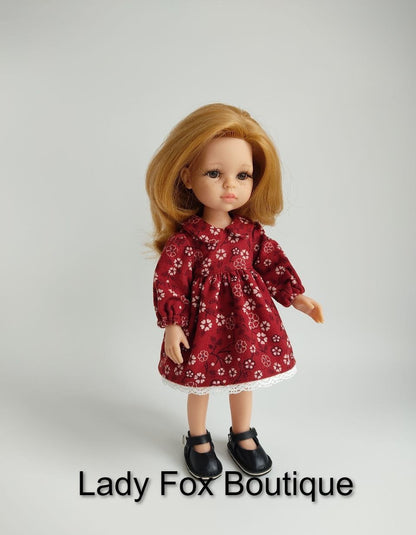Cozy Autumn Dress Doll Clothes Pattern For 13 Inch Paola Reina Dolls