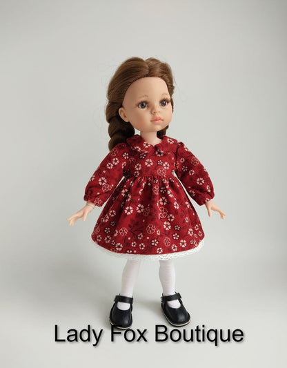 Cozy Autumn Dress Doll Clothes Pattern For 13 Inch Paola Reina Dolls