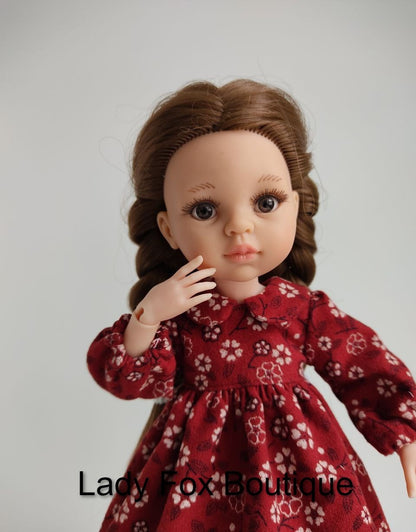 Cozy Autumn Dress Doll Clothes Pattern For 13 Inch Paola Reina Dolls