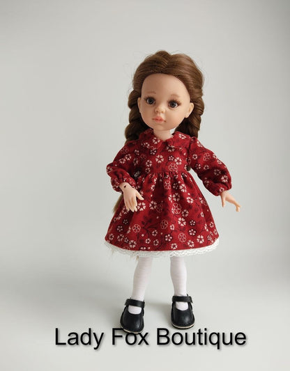 Cozy Autumn Dress Doll Clothes Pattern For 13 Inch Paola Reina Dolls