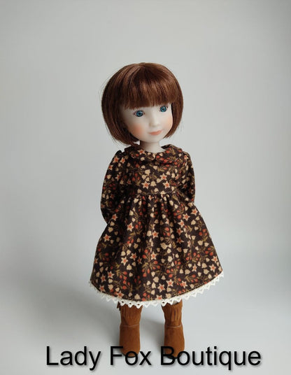 Cozy Autumn Dress Doll Clothes Pattern For 12" Siblies Dolls