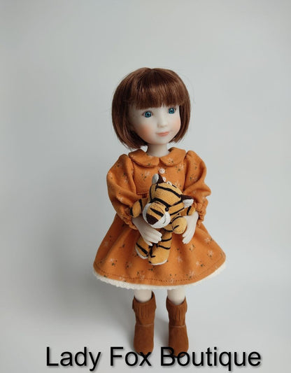 Cozy Autumn Dress Doll Clothes Pattern For 12" Siblies Dolls