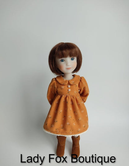 Cozy Autumn Dress Doll Clothes Pattern For 12" Siblies Dolls