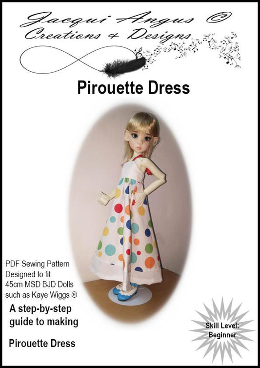 Pirouette Dress Pattern for MSD Ball Jointed Dolls