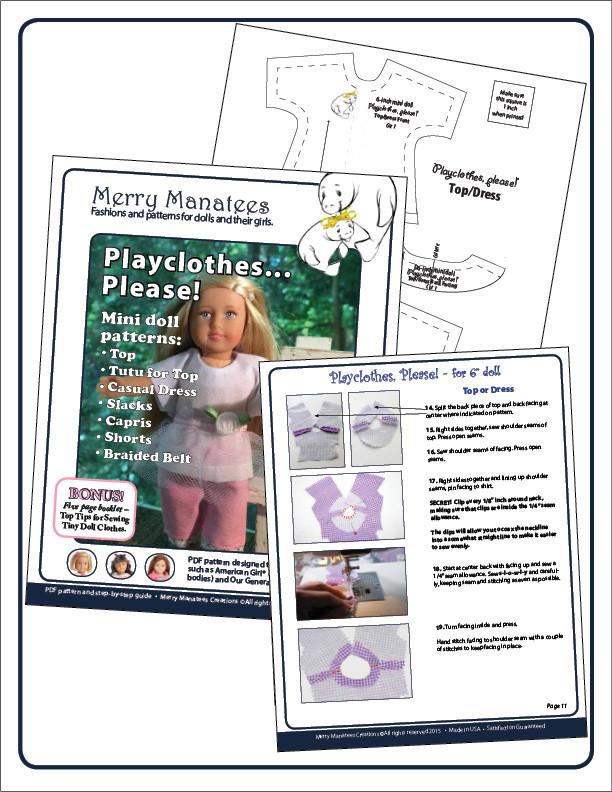 Playclothes, Please! Pattern For Mini Dolls