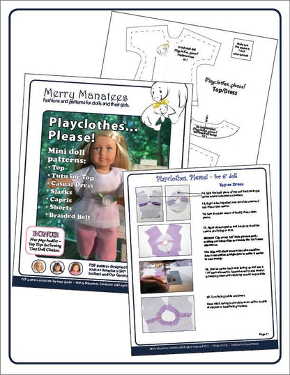 Playclothes, Please! Pattern For Mini Dolls