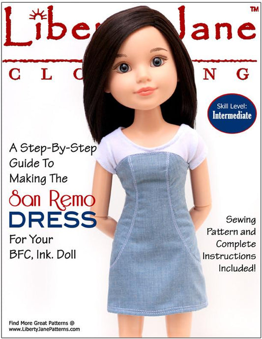 San Remo Dress Pattern for BFC, Ink. Dolls