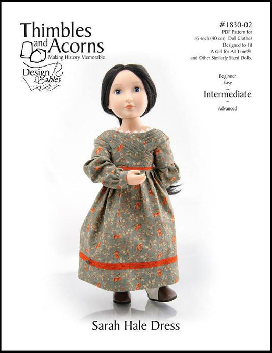 1830's Sarah Hale Dress Pattern for AGAT Dolls