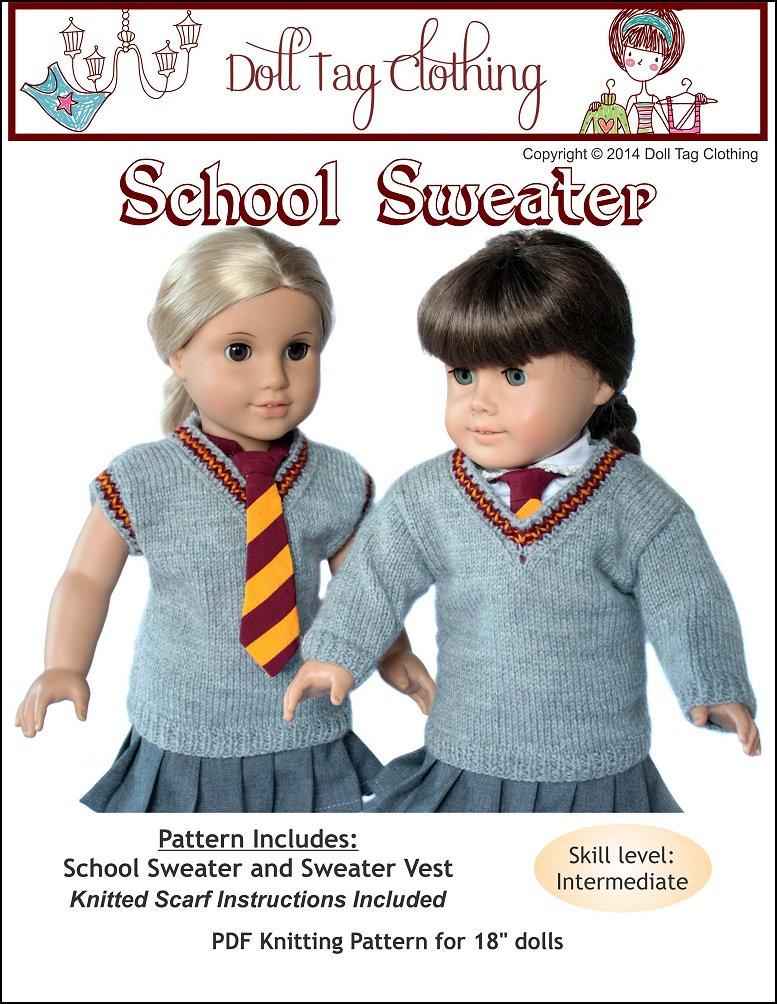 School Sweater 18" Doll Clothes