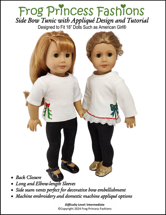 Side Bow Tunic 18" Doll Clothes Pattern