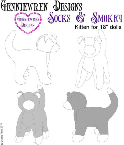 Socks & Smokey 18" Doll Pet Pattern