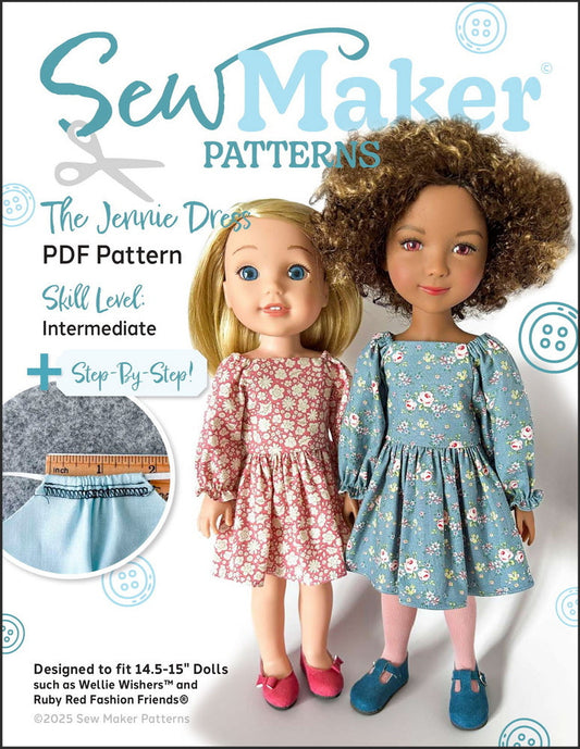 The Jennie Dress 14.5-15" Doll Clothes Pattern