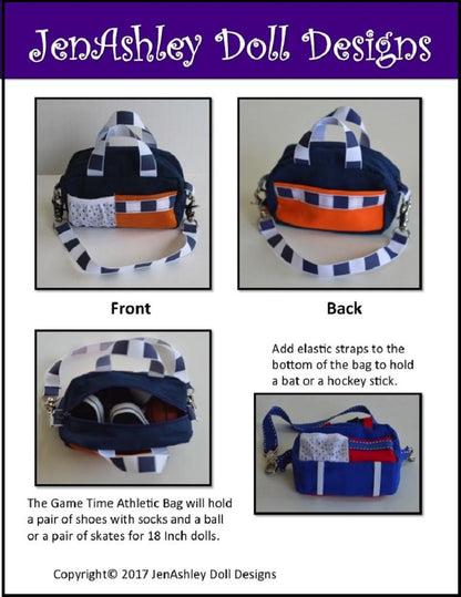 Game Time Athletic Bag 14-18" Doll Accessory Pattern