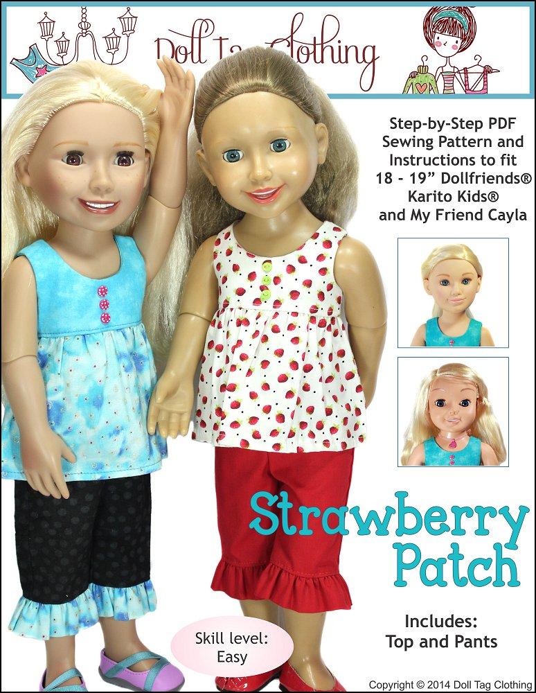 Strawberry Patch Pattern for 18" - 21" Doll Clothes Pattern
