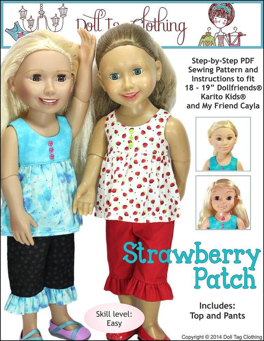 Strawberry Patch Pattern for 18" - 21" Doll Clothes Pattern