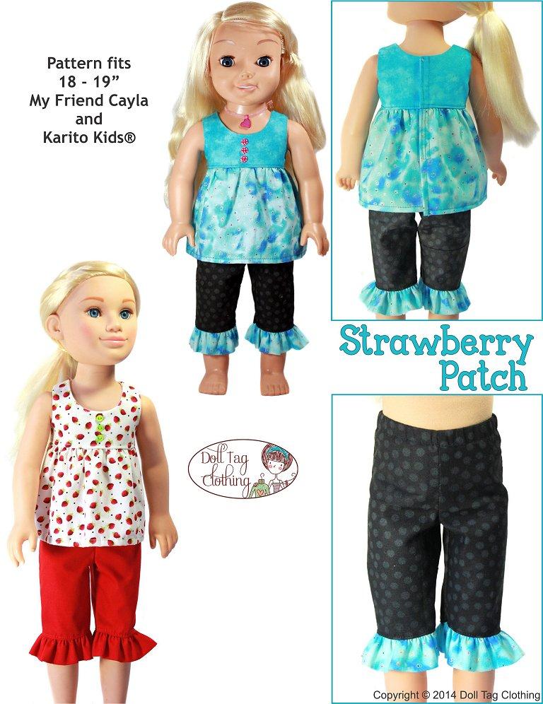 Strawberry Patch Pattern for 18" - 21" Doll Clothes Pattern