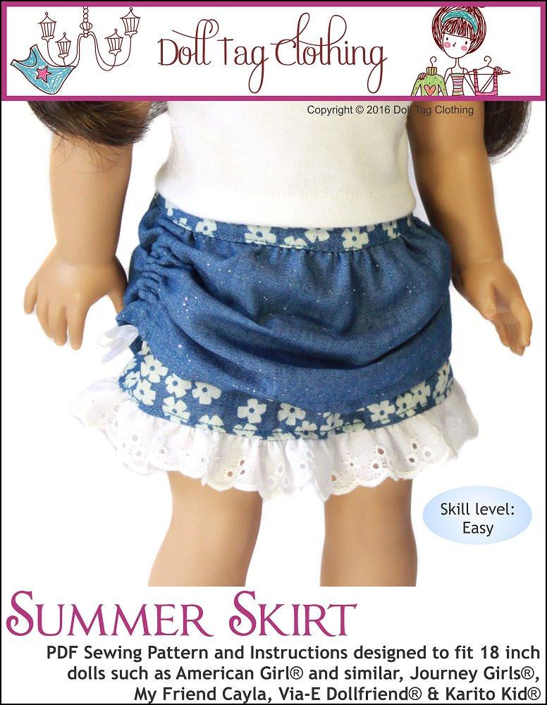Summer Skirt 18" Doll Clothes