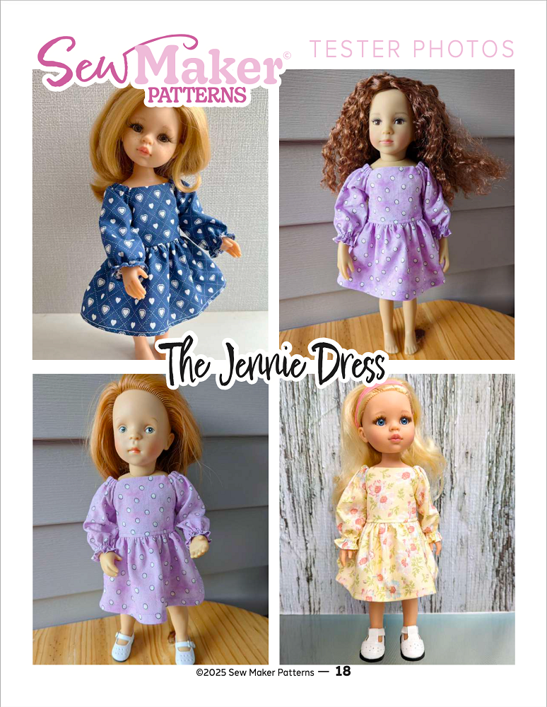 The Jennie Dress 13" Doll Clothes Pattern