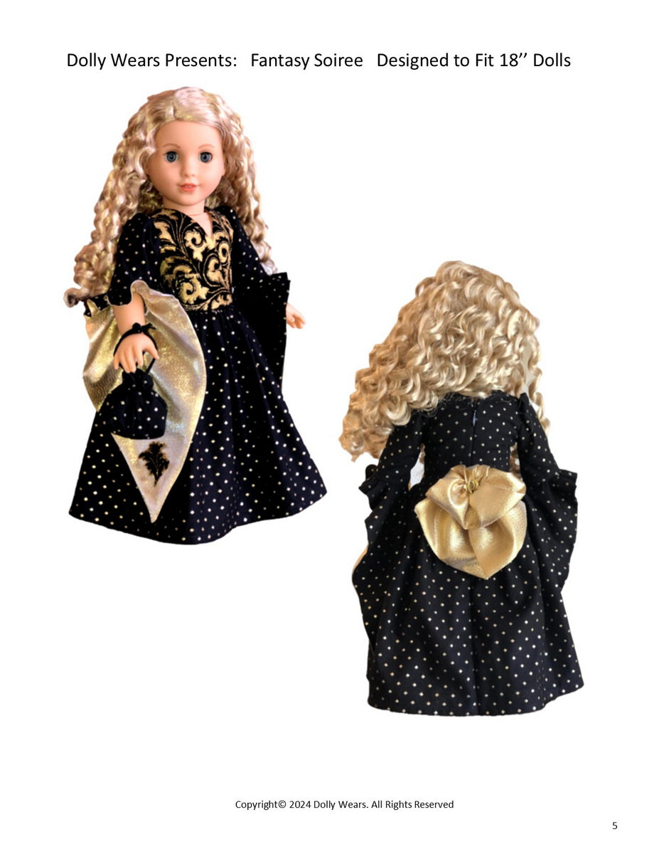 Fantasy Soiree 18" Doll Clothes Pattern