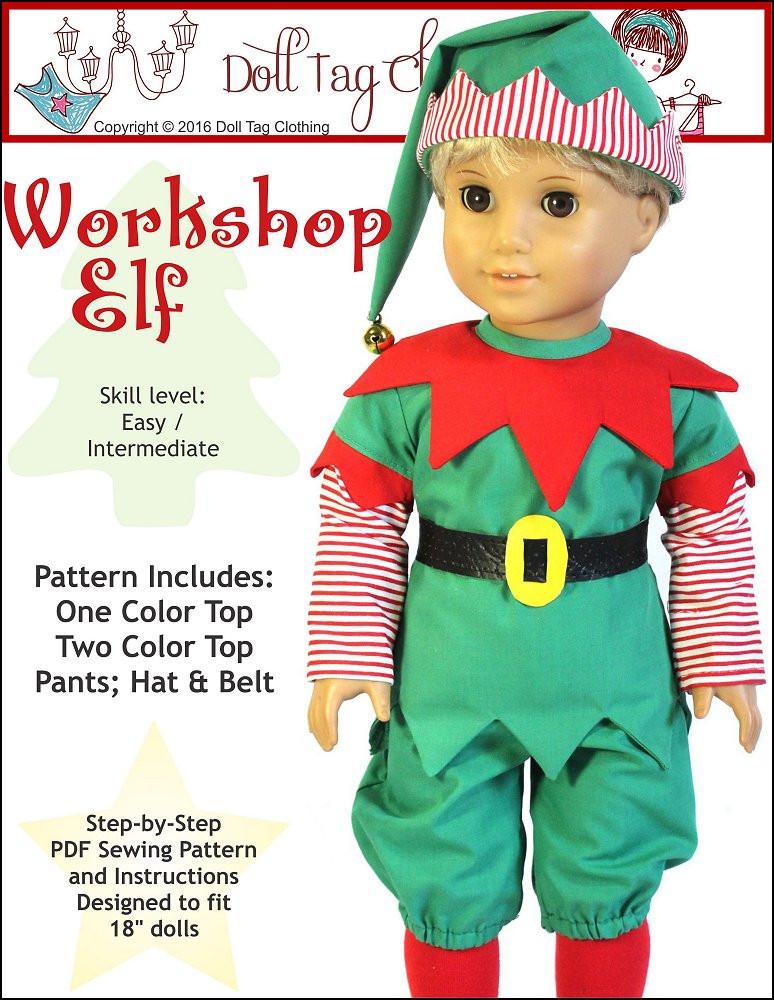 Workshop Elf 18" Doll Clothes Pattern