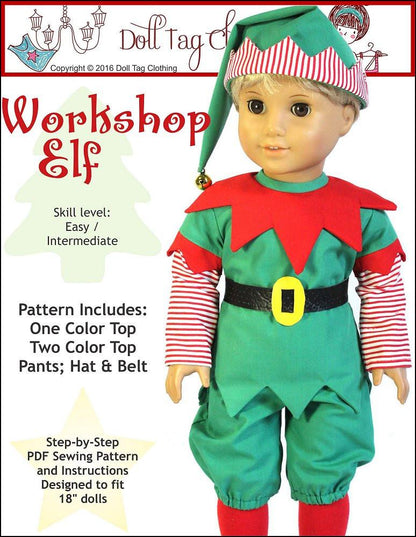 Workshop Elf 18" Doll Clothes Pattern